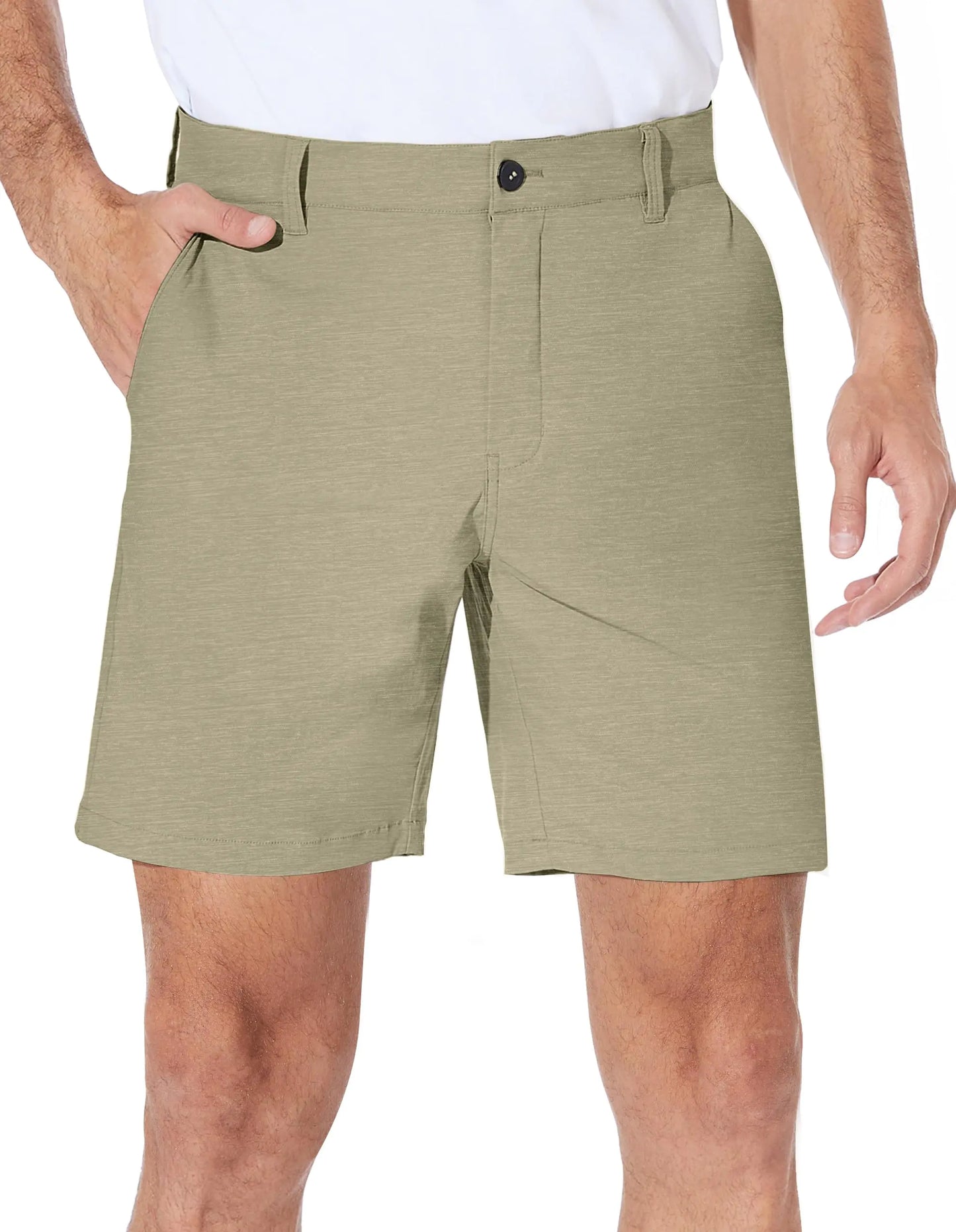Men’s 7” Hybrid Golf & Dress Shorts – Quicksand Khaki