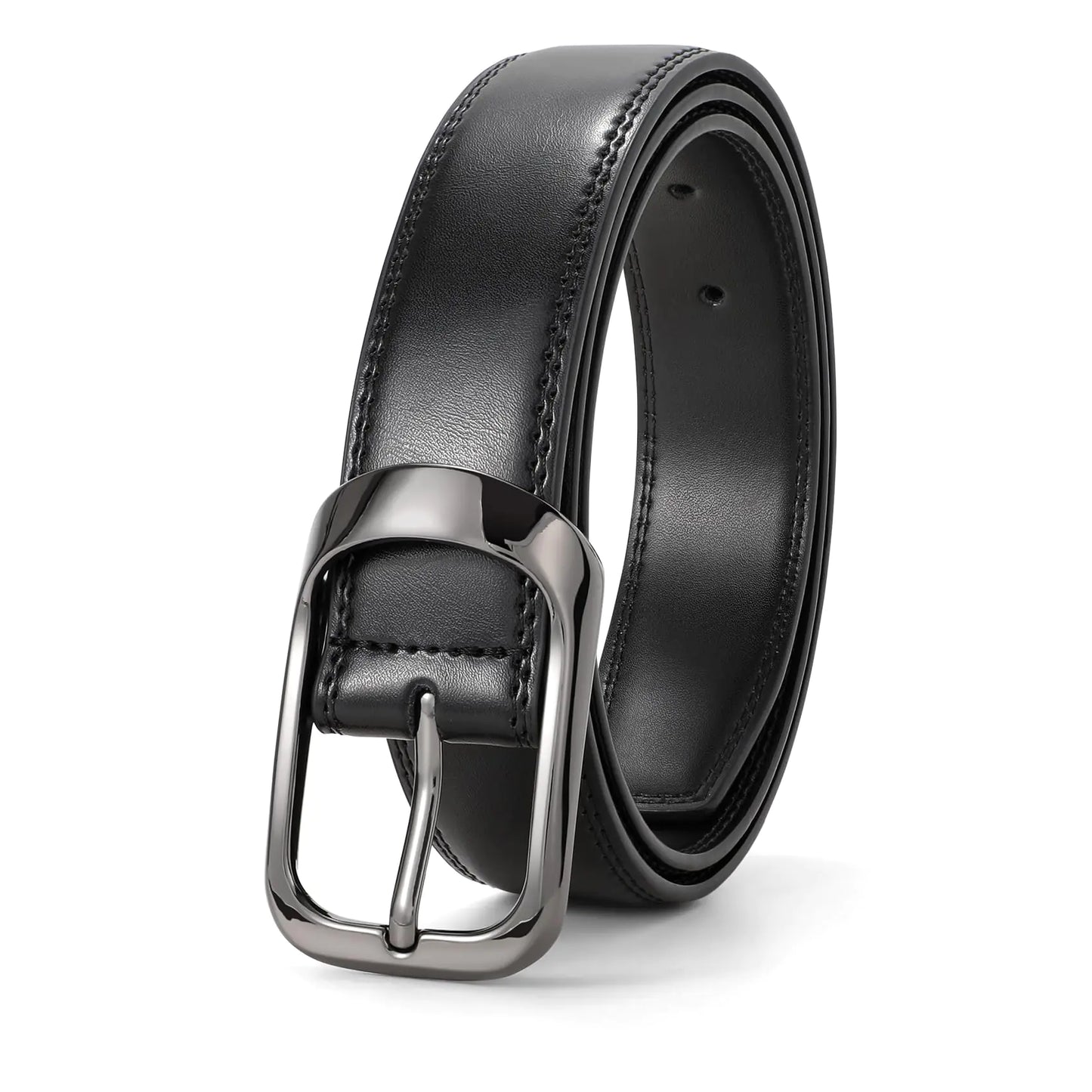 Men’s Black Leather Belt – JASGOOD, Perfect for Jeans, Business, and Formal Occasions