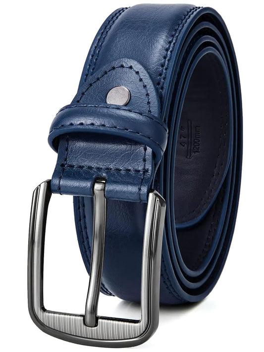 FIORETTO Navy Blue Leather Belt – Durable, Stylish & Versatile for Men