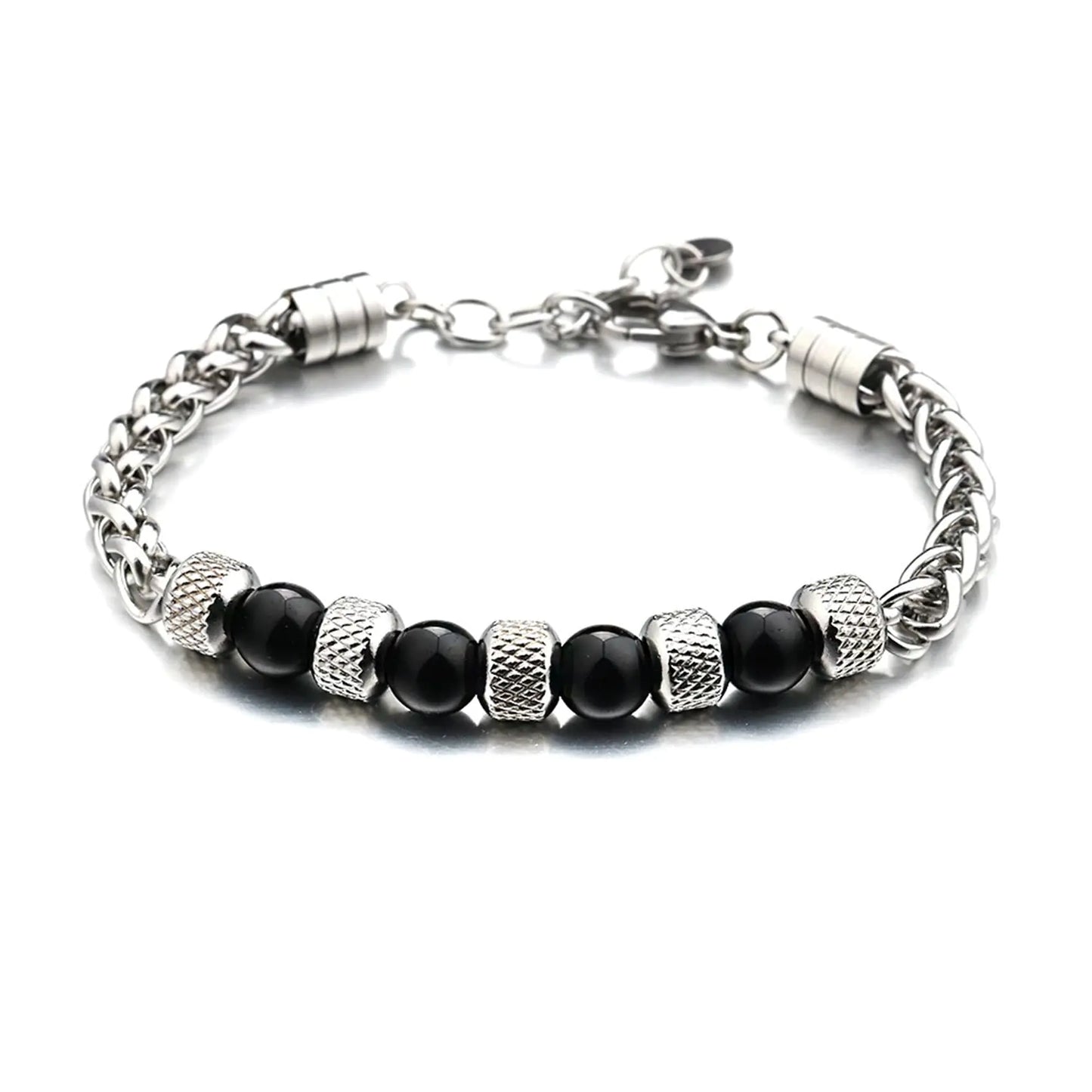RANKEEF 8MM Black Beaded Bracelet – Men’s Wrist Accessory
