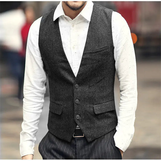 Men’s Houndstooth Wool Vest
