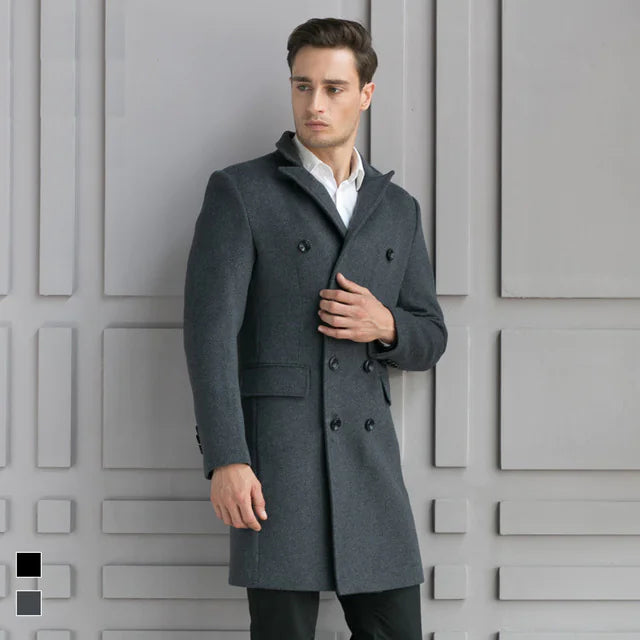 Slim Fit Men's Woolen Trench Coat