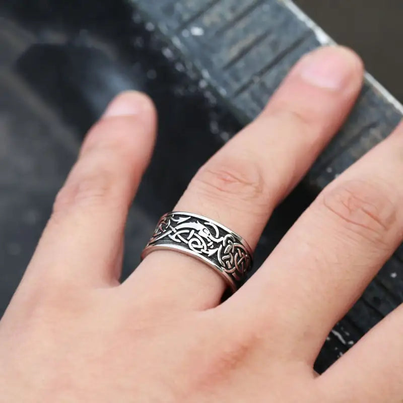 Men’s Vintage Stainless Steel Statement Ring
