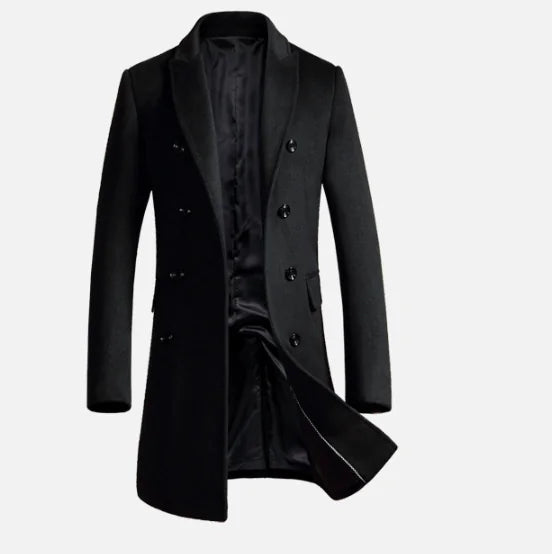 Slim Fit Men's Woolen Trench Coat